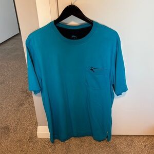 Men's Tommy Bahama  Teal Pocket Crew Neck T-Shirt - medium